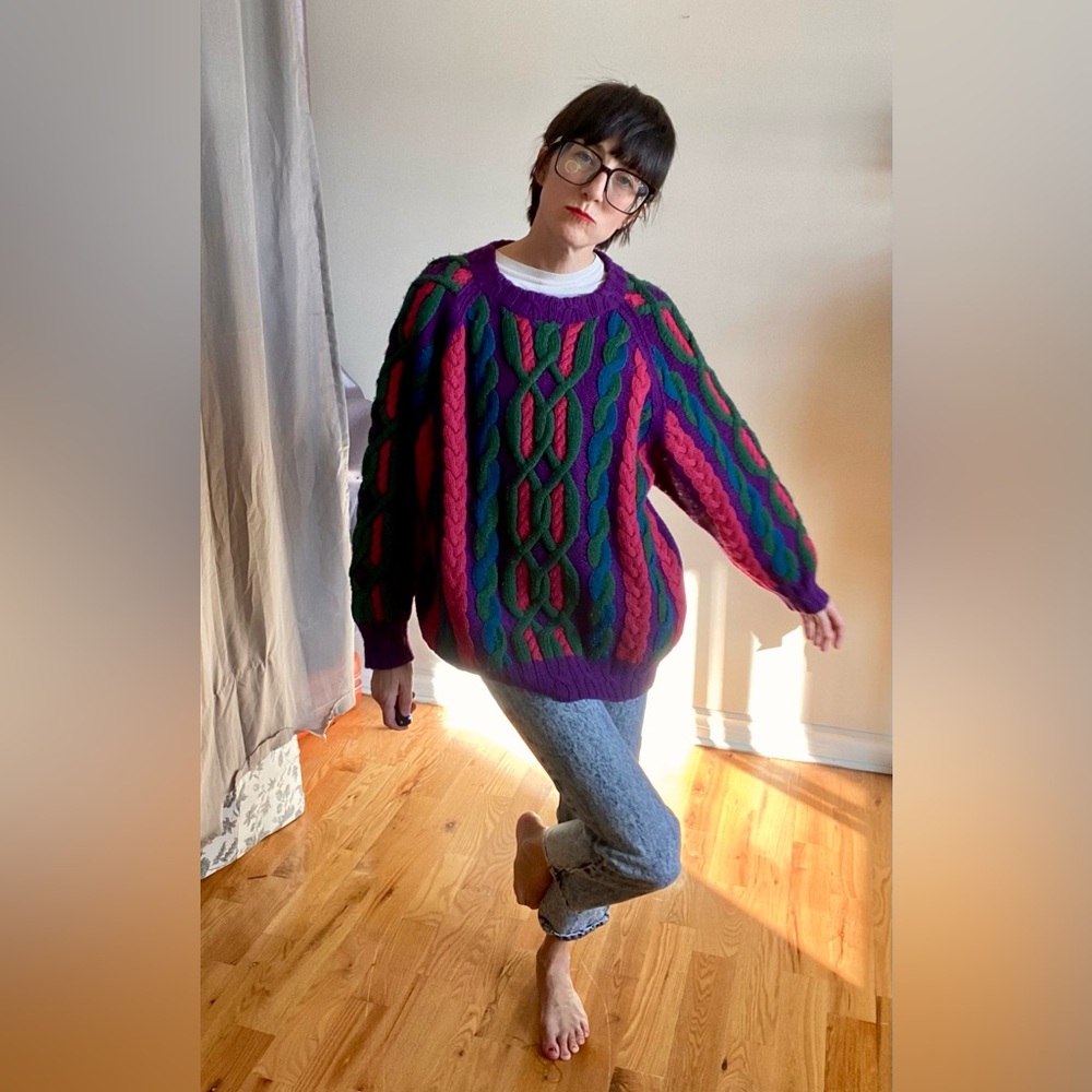 Colourful Cable Knit Sweater - Picture 5 of 12